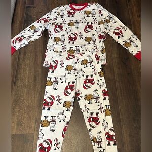 Carter's Santa, Cookies, & Milk 2- Piece Pajamas Size M.